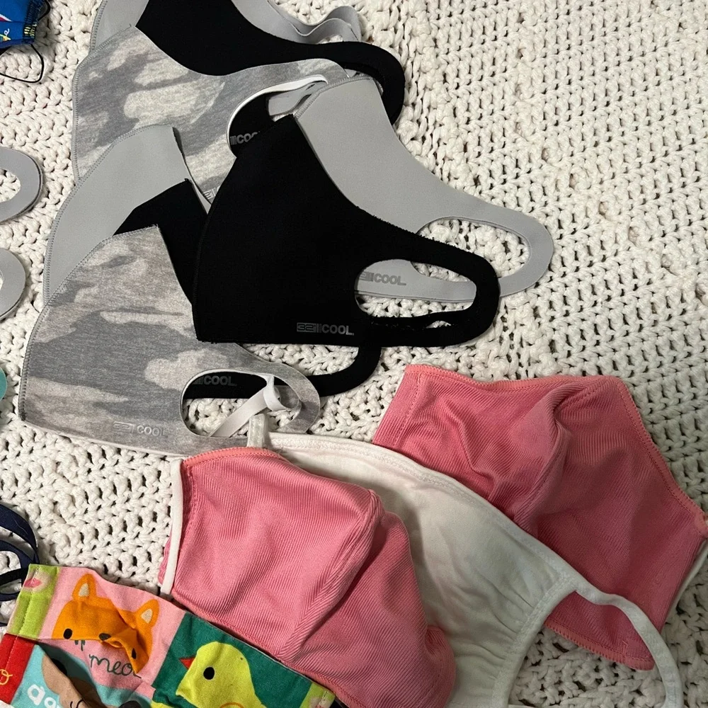 Colorful Kids and Adult Face Masks Set